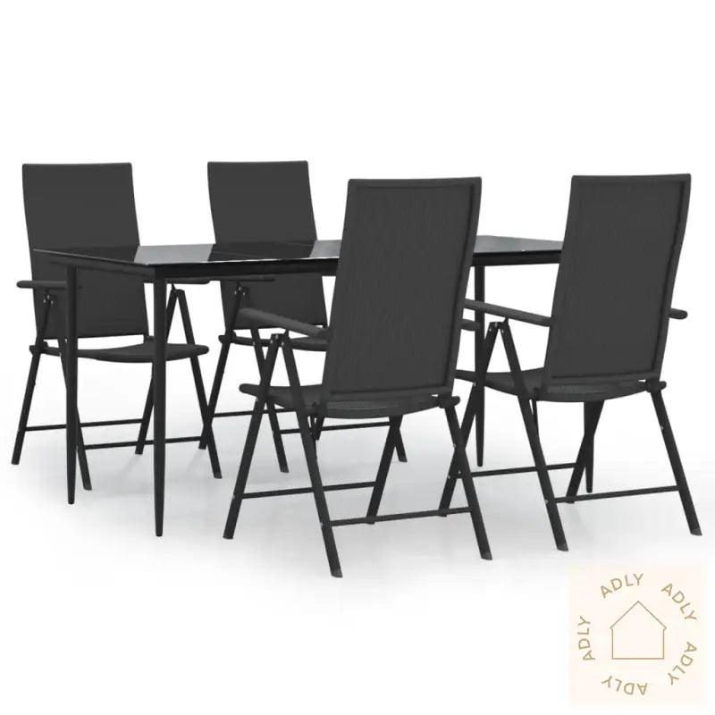 Hagespisegruppe 5 Deler Svart Polyrotting