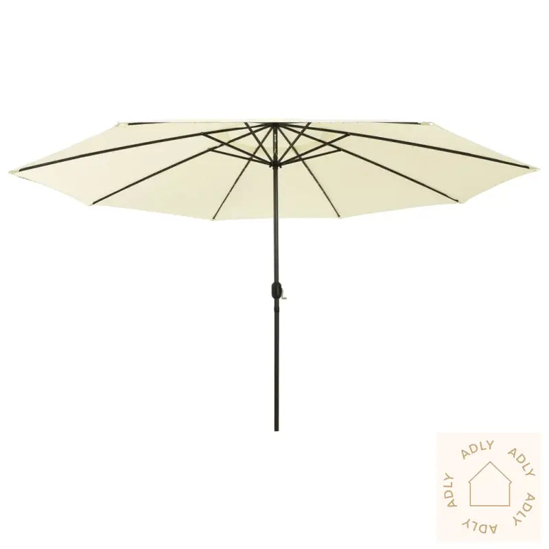 Hageparasoll Med Led-Lys 400 Cm Sand