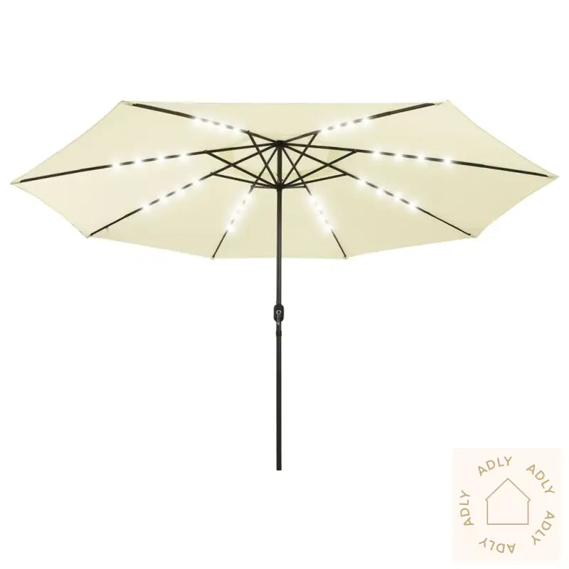 Hageparasoll Med Led-Lys 400 Cm Sand