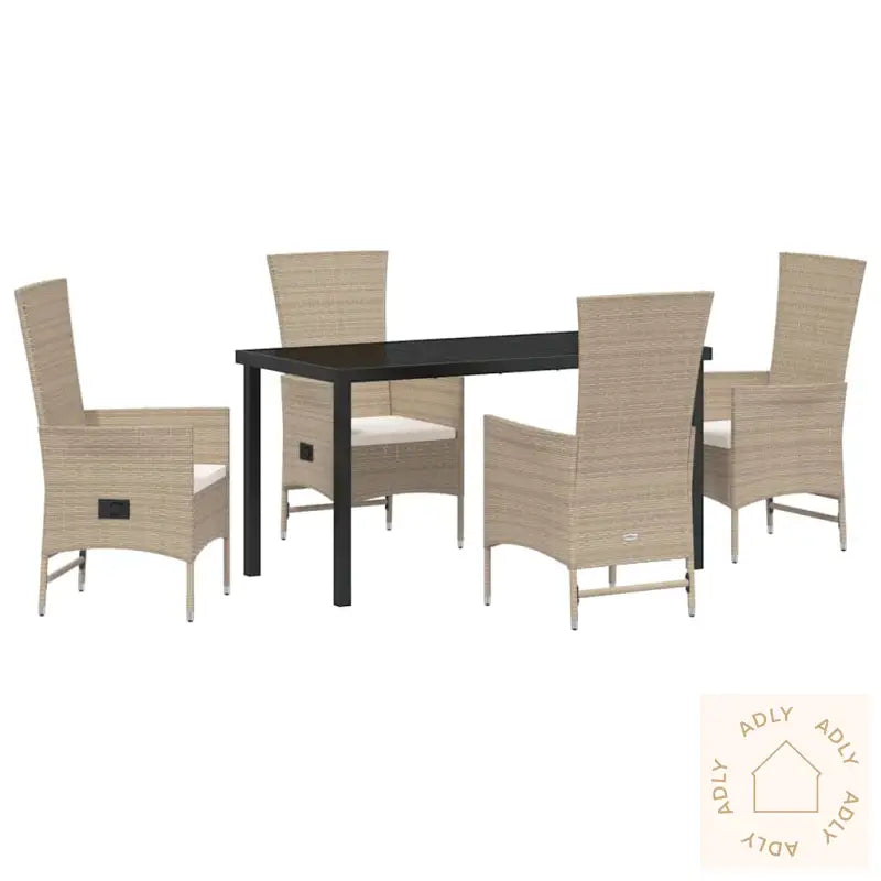 Utemøbler Sett 5 Pcs Beige, Cremehvite 140 X 70 X 73 Cm