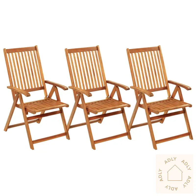 Klappstoler 3 Stk Med Puter Heltre Akasie