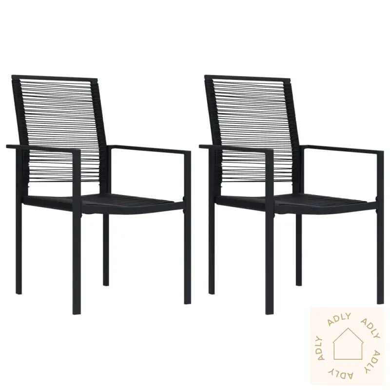 Hagestoler 2 Stk Pvc Rotting Svart