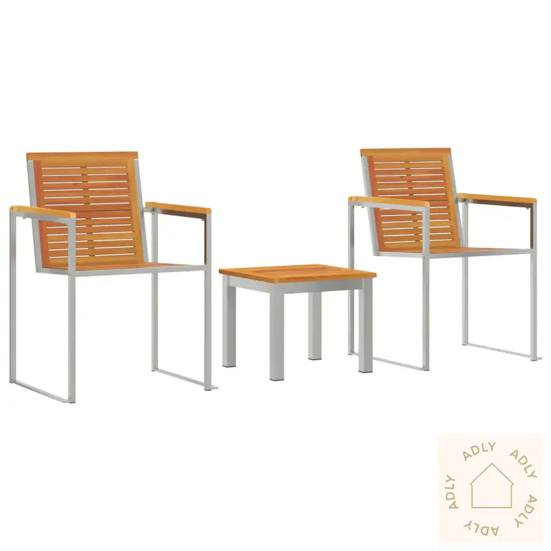 Solseng Med Hage-Lenestoler, 3 Stk Solid Akasietre