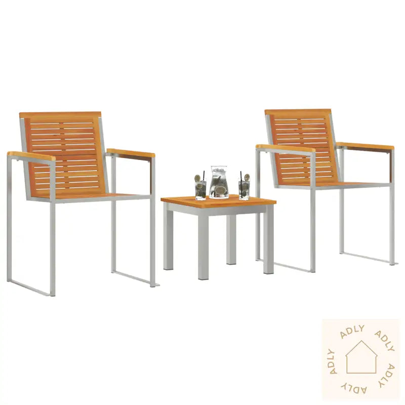Solseng Med Hage-Lenestoler, 3 Stk Solid Akasietre