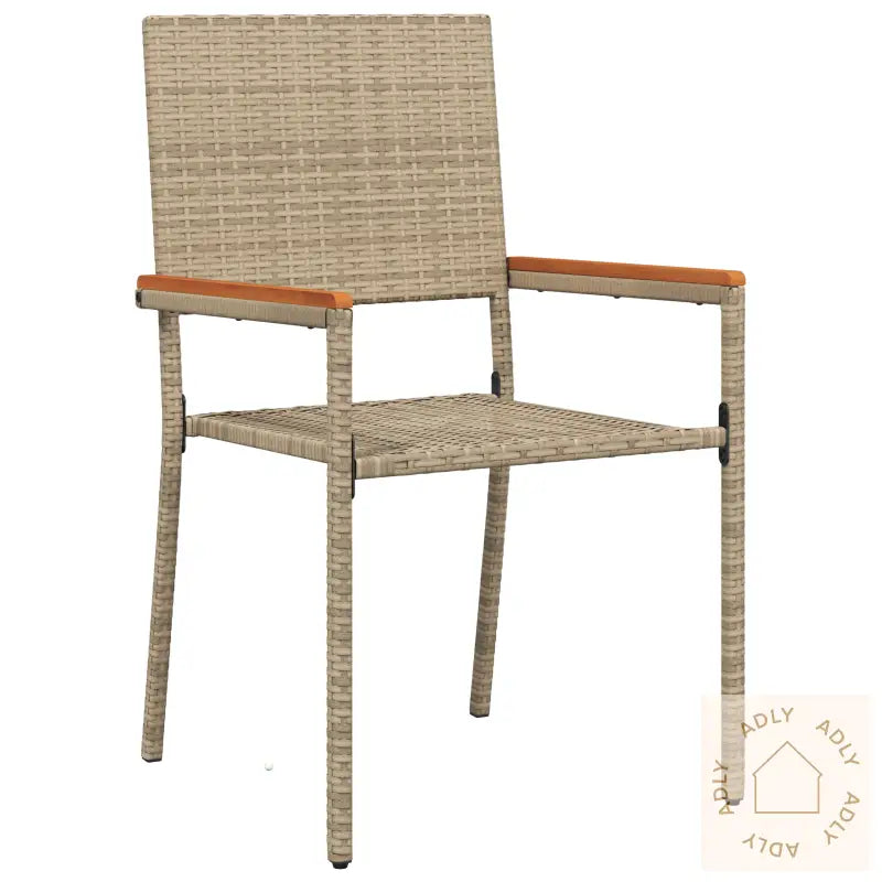Hagemøbelsett Med Puter 2 Stk Beige Poly Rattan
