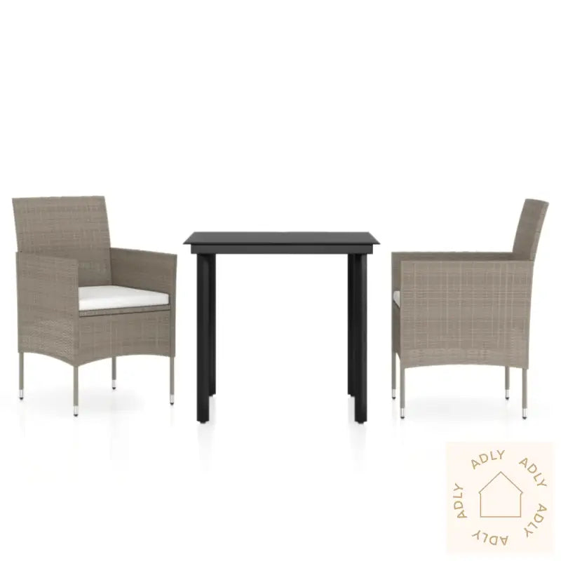 Hagespisegruppe Med Puter 3 Deler Beige Og Svart
