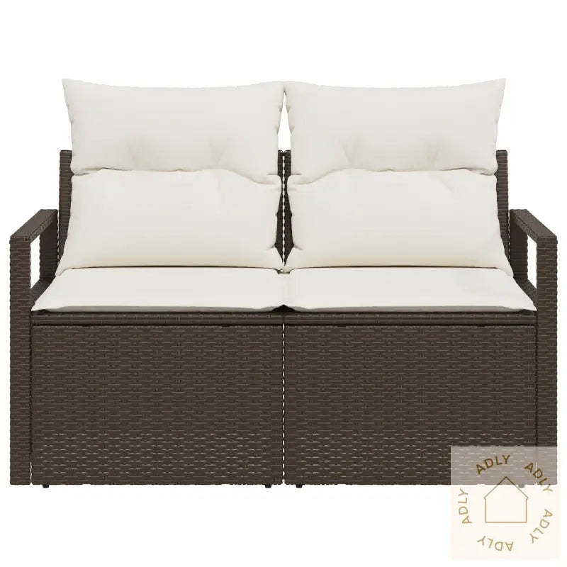 2-Seters Hagesofa Med Puter Brun Polyrotting