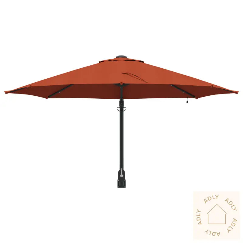 Veggmontert Hageparasol Med Led-Lys Terracotta 248 Cm