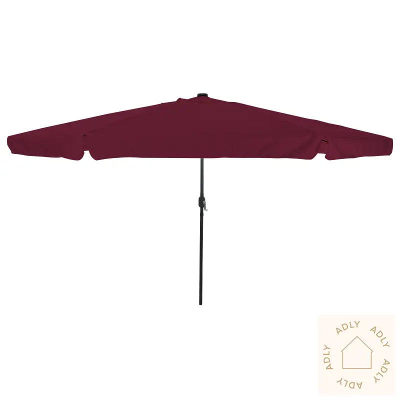 Hageparasol Med Led-Lamper 395X245 Cm Bordeaux Rød