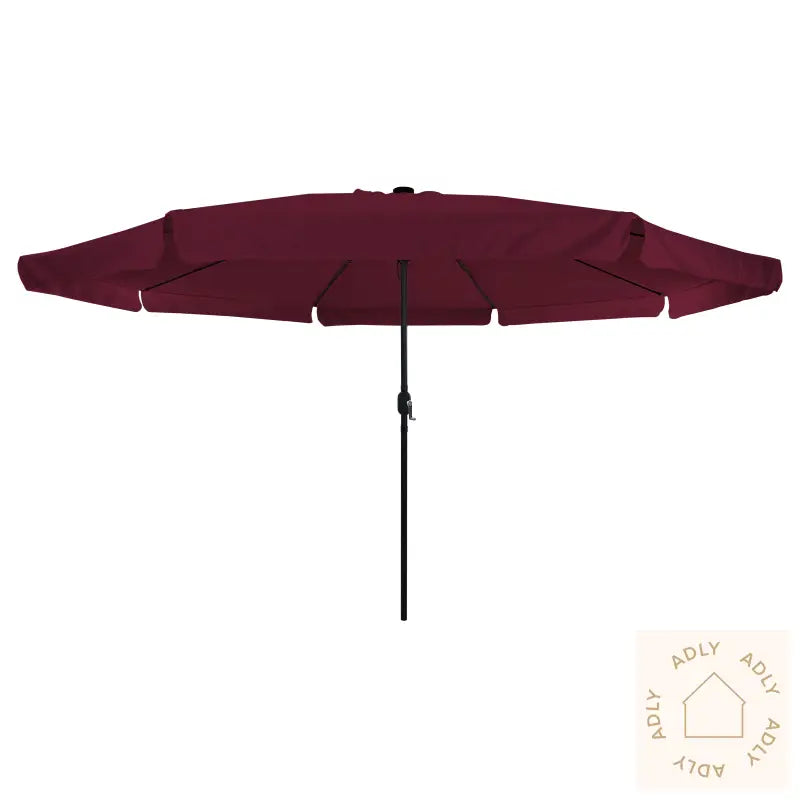 Hageparasol Med Led-Lamper 395X245 Cm Bordeaux Rød