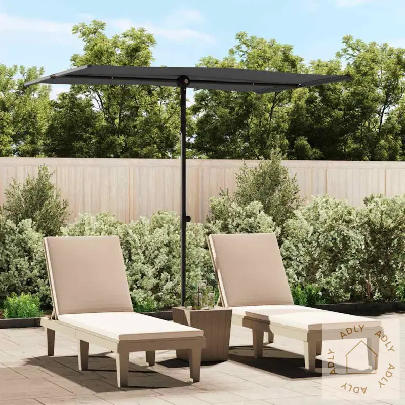 Hageparasoll Med Aluminiumsstang 2X1,5 M Antrasitt