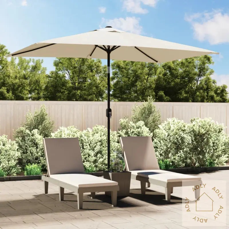 Parasoll 200 X 300 Cm Sandhvit Rektangulær