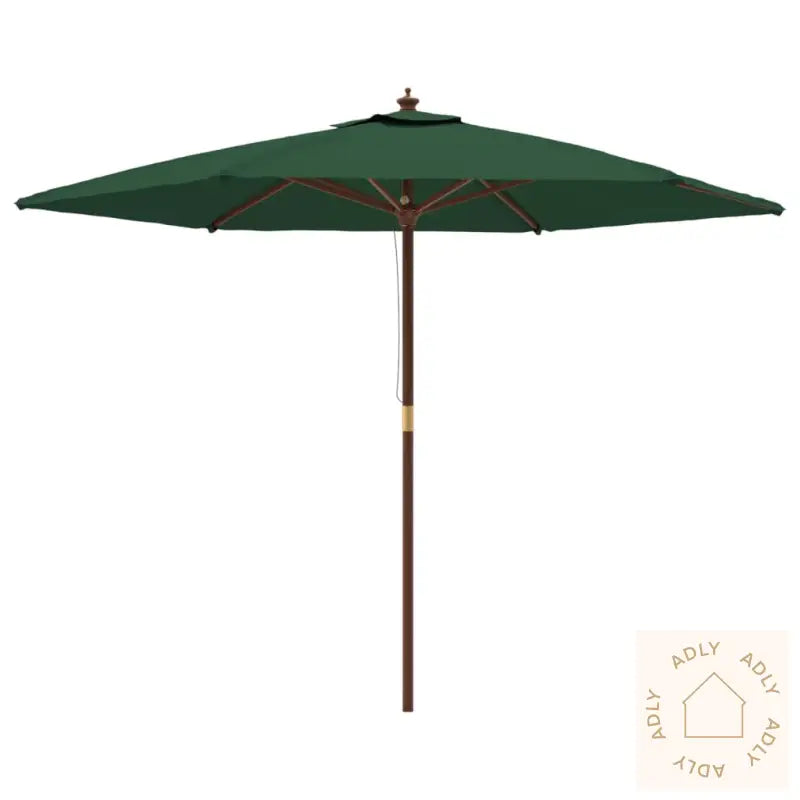 Hageparasoll Med Trestang Grønn 299X240 Cm