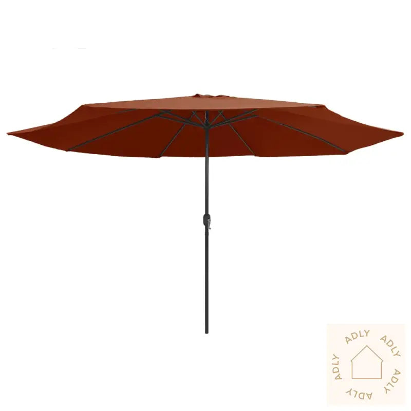 Hageparasoll Med Metallstang 390 Cm Terrakotta