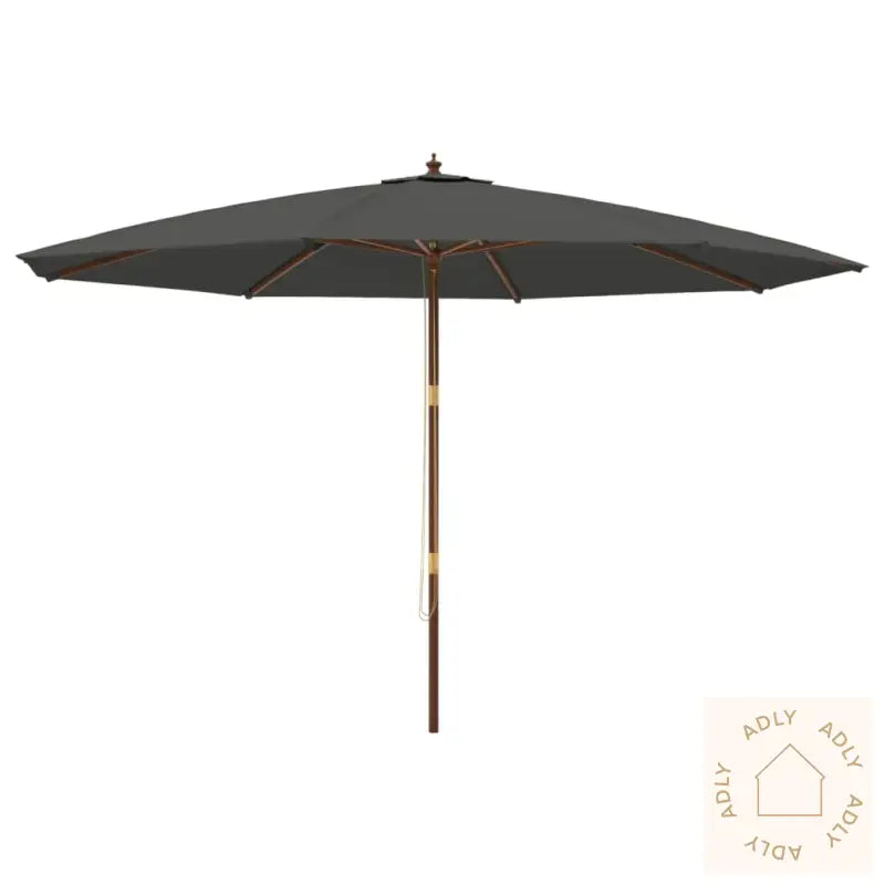 Hageparasoll Med Trestang Antrasitt 400X273 Cm