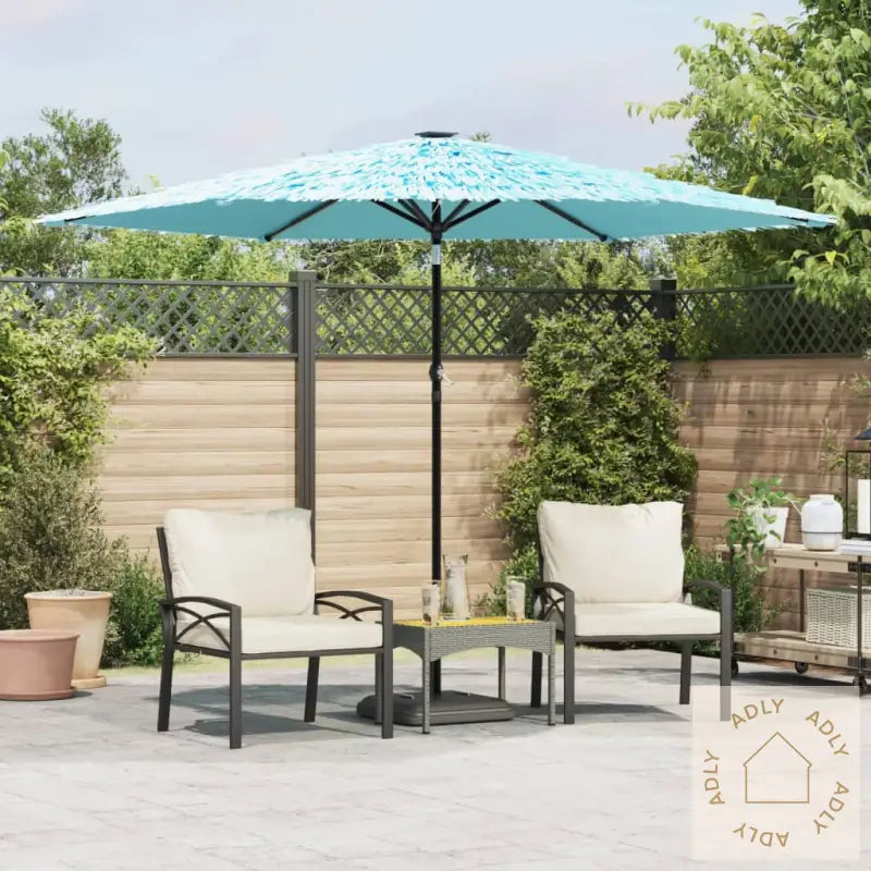 Hageparasoll Med Stålstang Blå 288X288X225 Cm