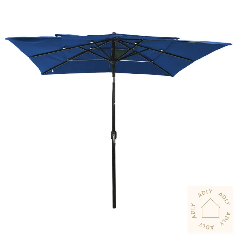 Hageparasoll Med Aluminiumsstang 3 Nivåer Asurblå 2,5X2,5 M