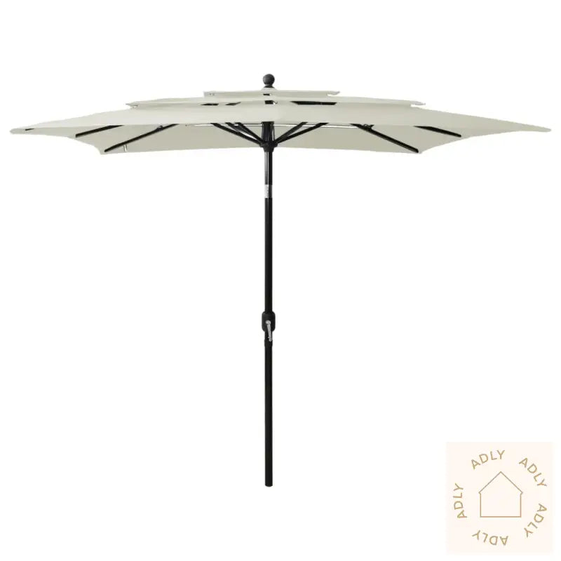 Hageparasoll Med Aluminiumsstang 3 Nivåer Sand 2,5X2,5 M