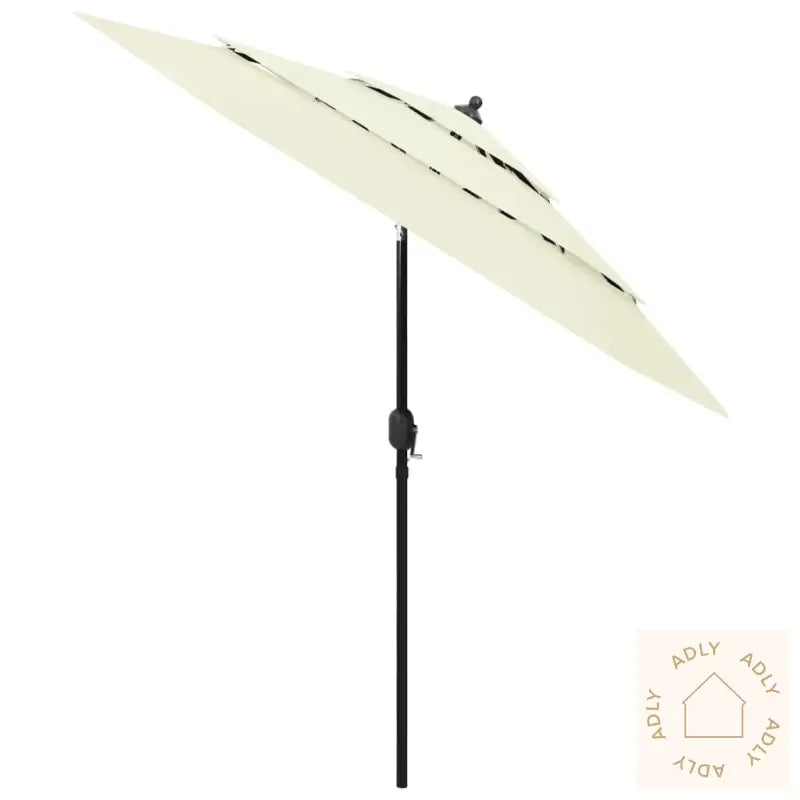 Hageparasoll Med Aluminiumsstang 3 Nivåer Sand 2,5 M