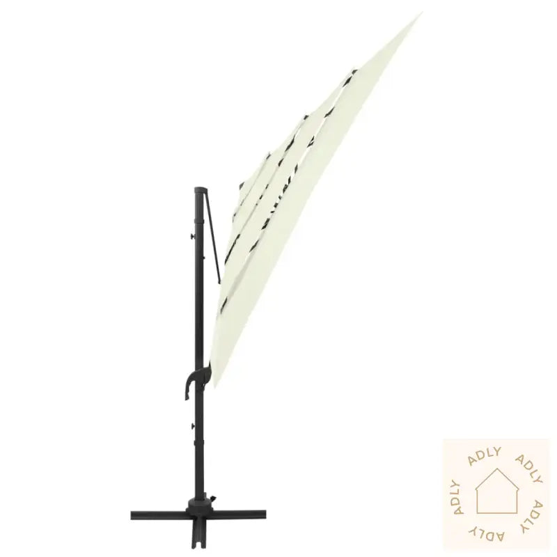 Hageparasoll Med Aluminiumsstang 4 Nivåer Sand 250X250 Cm