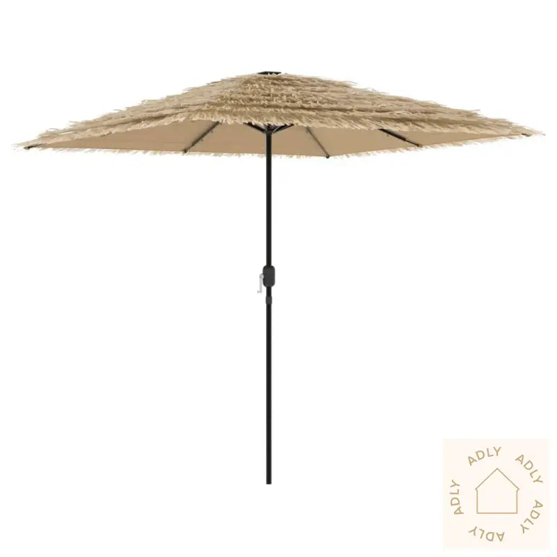 Hageparasoll Med Led Med Stålstang Brun 248X248X248 Cm