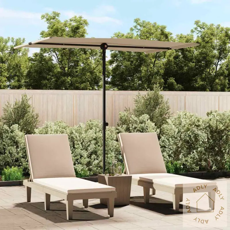 Hageparasoll Med Aluminiumsstang 2X1,5 M Gråbrun