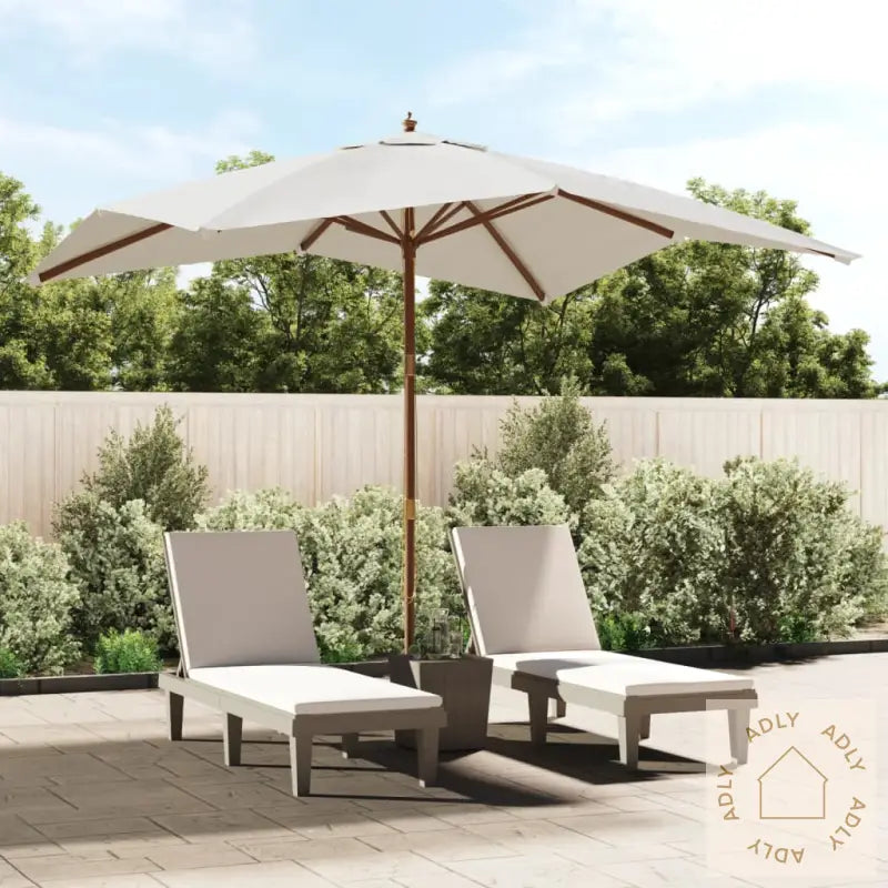 Hageparasoll Med Trestang Sand 300X300X273 Cm