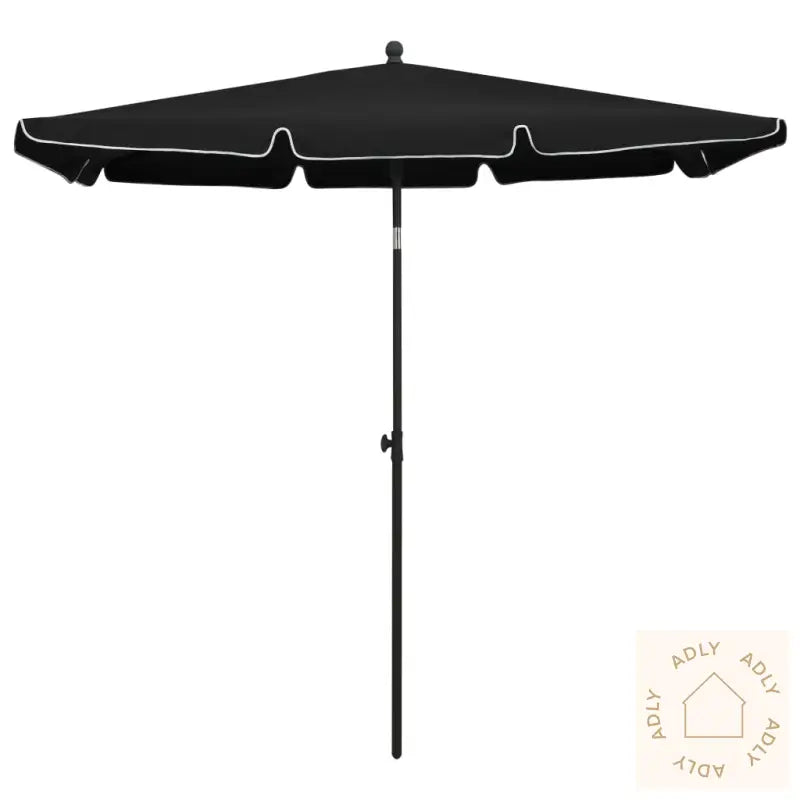 Hageparasoll Med Stang 210X140 Cm Svart