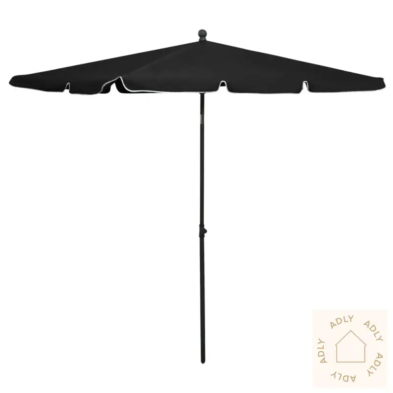 Hageparasoll Med Stang 210X140 Cm Svart