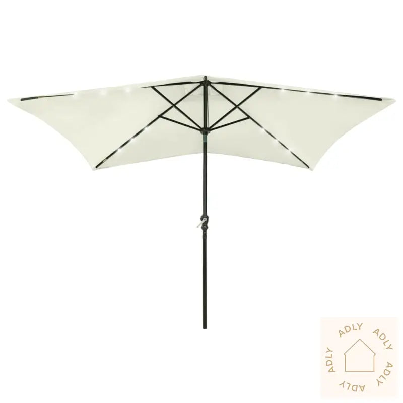 Hageparasoll Med Led Og Stålstang Sand 2X3 M