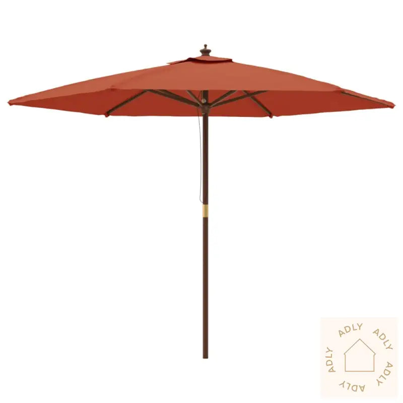 Hageparasoll Med Trestang Terrakotta 299X240 Cm
