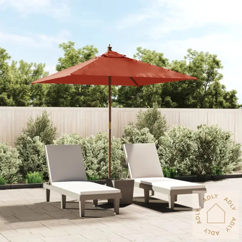 Hageparasoll Med Trestang Terrakotta 198X198X231 Cm