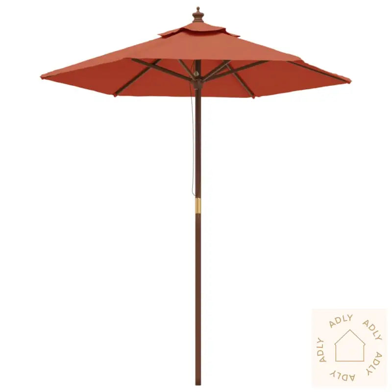 Hageparasoll Med Trestang Terrakotta 196X231 Cm