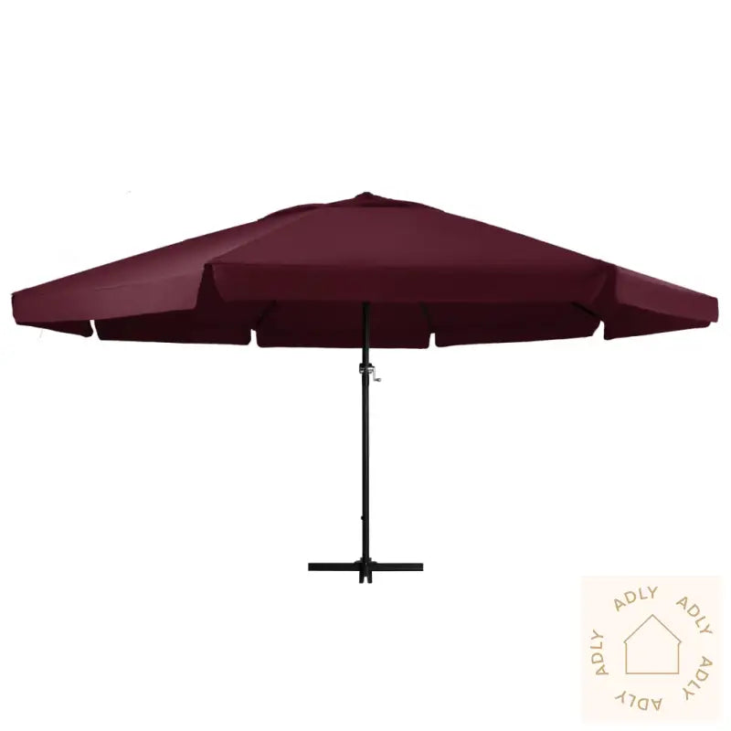 Hageparasoll Med Aluminiumsstang 600 Cm Vinrød