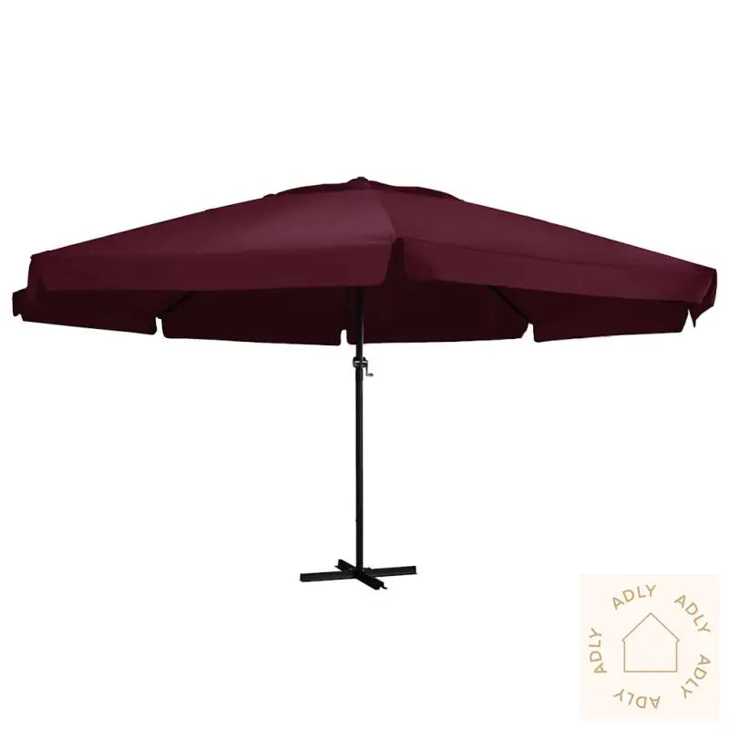 Hageparasoll Med Aluminiumsstang 600 Cm Vinrød