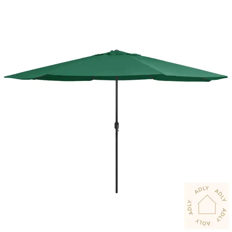 Hageparasoll Med Metallstang 390 Cm Grønn