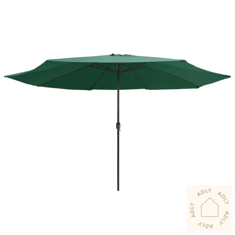 Hageparasoll Med Metallstang 390 Cm Grønn