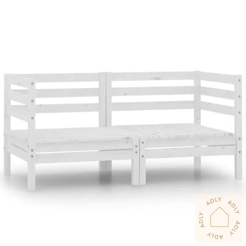 2-Seters Hagesofa Hvit Heltre Furu