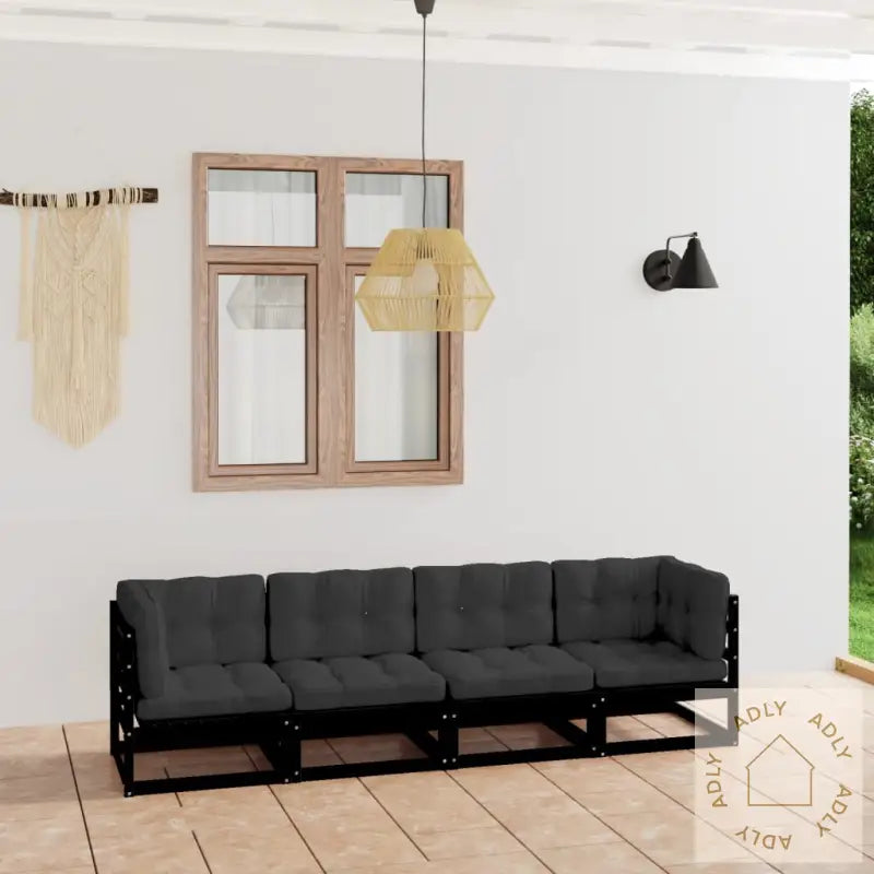 Hagesofa Med Puter 4-Seters Heltre Furu