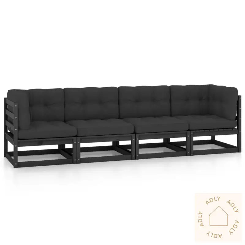 Hagesofa Med Puter 4-Seters Heltre Furu