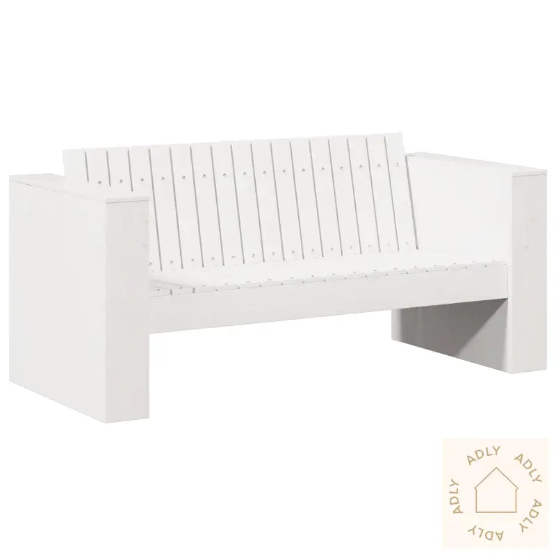 Hagesofa 2-Seter 134X60X62 Cm Hvit Massivt Tre Furu