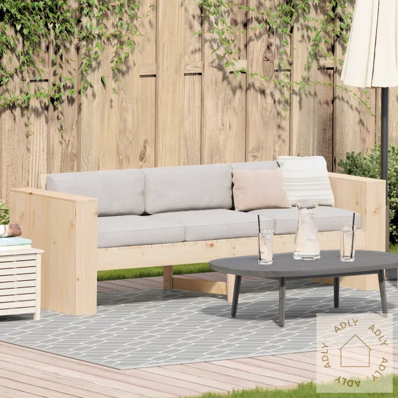 Hage Sofa 3-Seter Naturlig Massivt Furutre Medium Holdbar