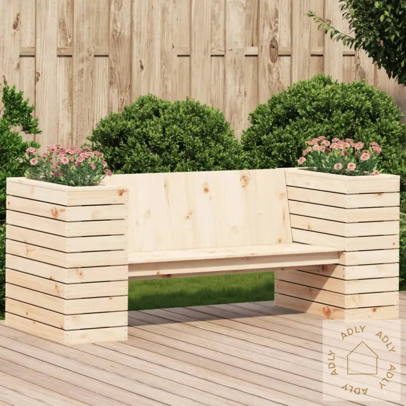 Benk Med Plantekasser 167,5X60X65 Cm Heltre Furu