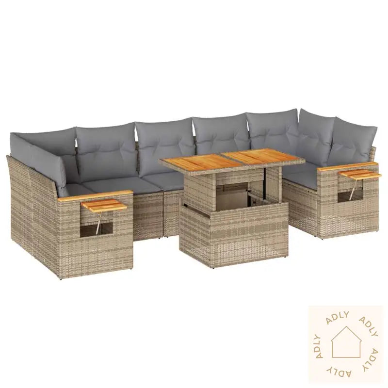 Hagesofaer Med Puter 8 Deler Beige Polyrotting Akasie