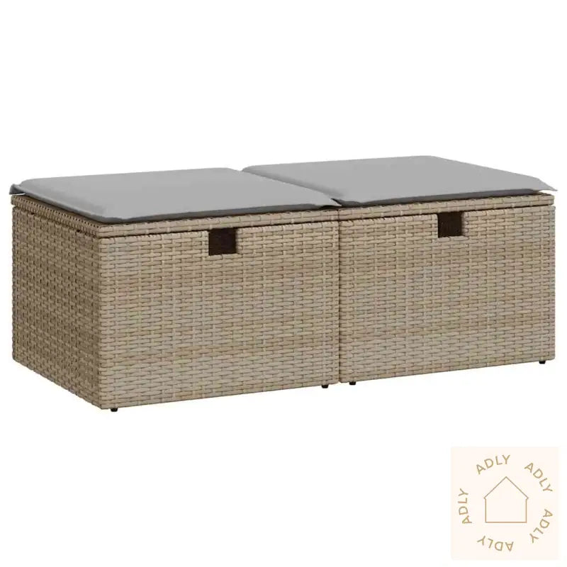 Hagesofaer Med Puter 2 Deler Beige Polyrotting Akasie