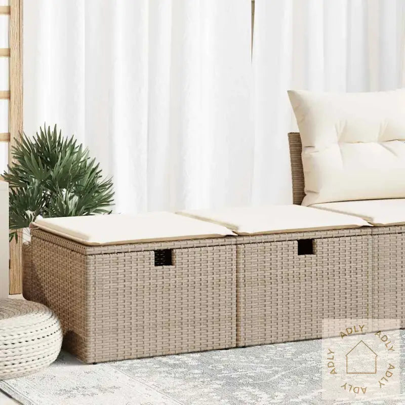 Hagesofaer Med Puter 2 Deler Beige Polyrotting Akasie
