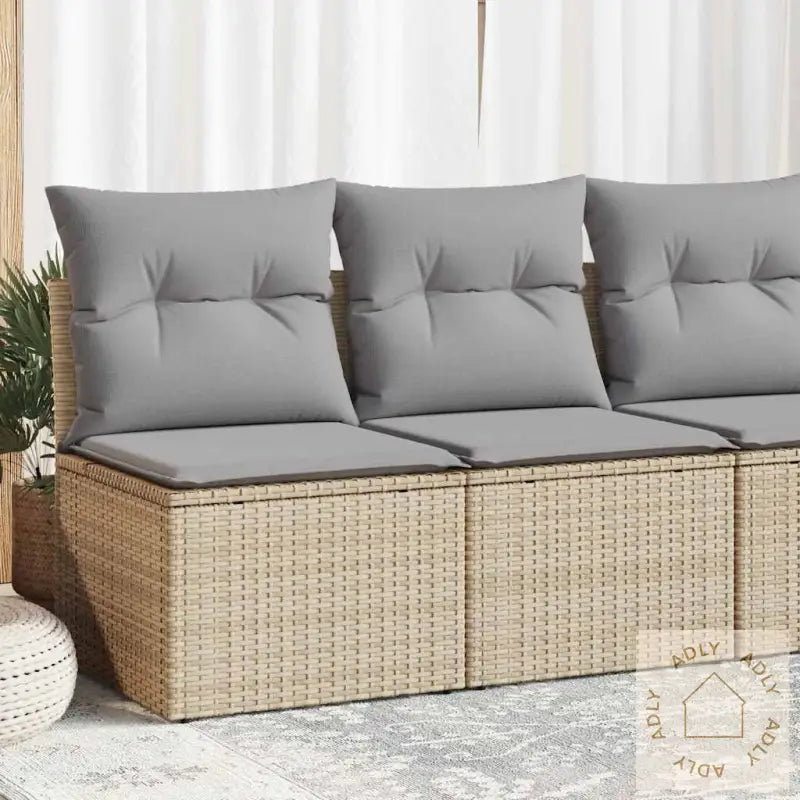 Hagesofaer Med Puter 2 Deler Beige Polyrotting Akasie
