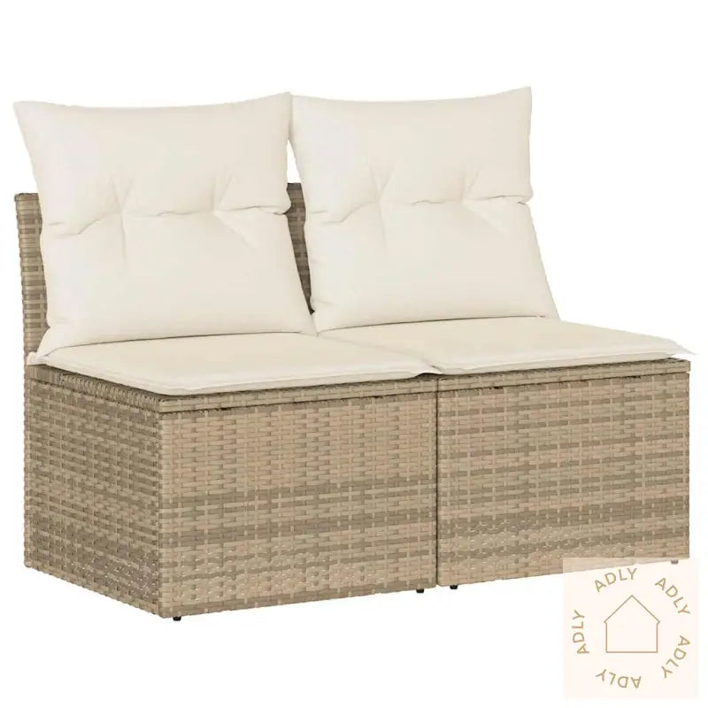 Hagesofaer Med Puter 2 Deler Beige Polyrotting Akasie