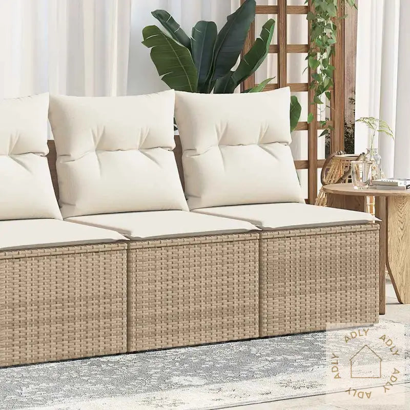 Hagesofaer Med Puter 2 Deler Beige Polyrotting Akasie
