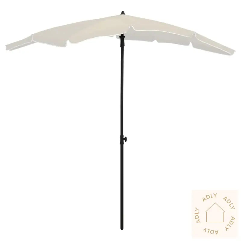 Hageparasoll Med Stang 200X130 Cm Sand